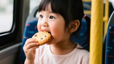 On the train, a little girl kept taking my cookies and eating them right before my eyes — but when there were none left, she did something that left me speechless.