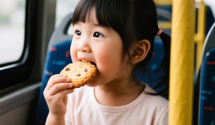 On the train, a little girl kept taking my cookies and eating them right before my eyes — but when there were none left, she did something that left me speechless.