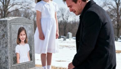 I had just finished kneeling at my little girl’s grave, pressing my fingers into the cold earth