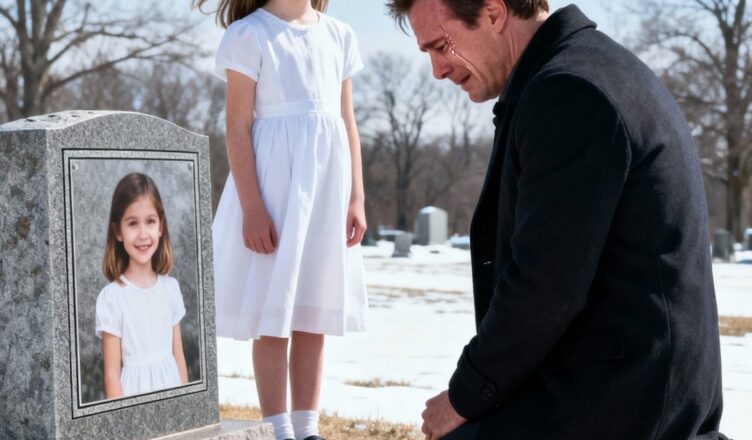 I had just finished kneeling at my little girl’s grave, pressing my fingers into the cold earth