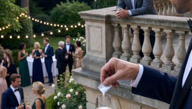 At my fortieth wedding anniversary, I watched from the balcony as my son-in-law discreetly poured a white powder into my champagne.
