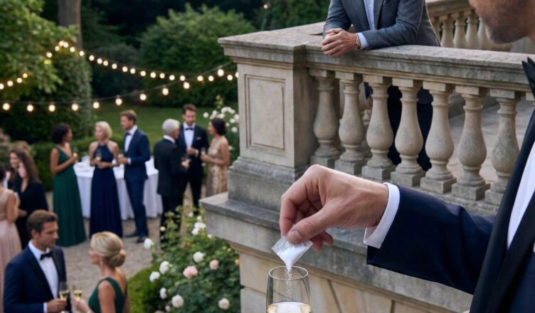 At my fortieth wedding anniversary, I watched from the balcony as my son-in-law discreetly poured a white powder into my champagne.