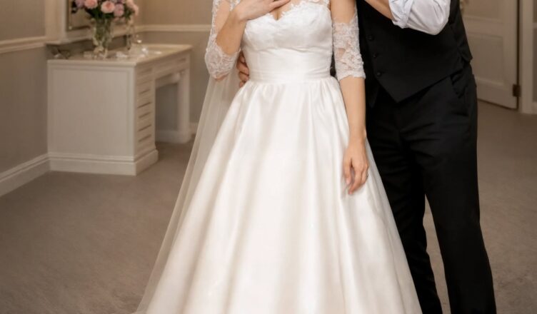 The bride had slipped away to the restroom for just a few minutes during the wedding,