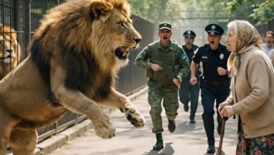 A lion had escaped from the zoo and found himself in the heart of the city center