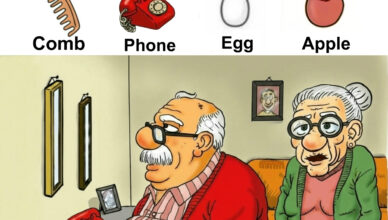Try to find the comb, phone, egg, and apple