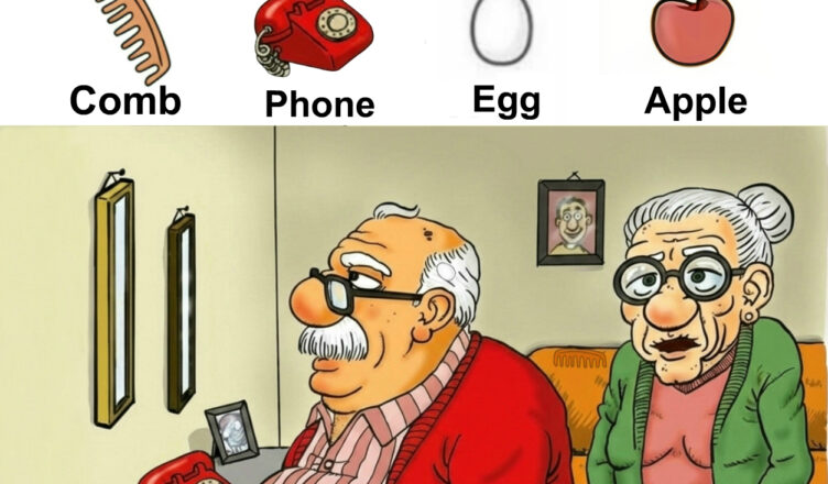 Try to find the comb, phone, egg, and apple