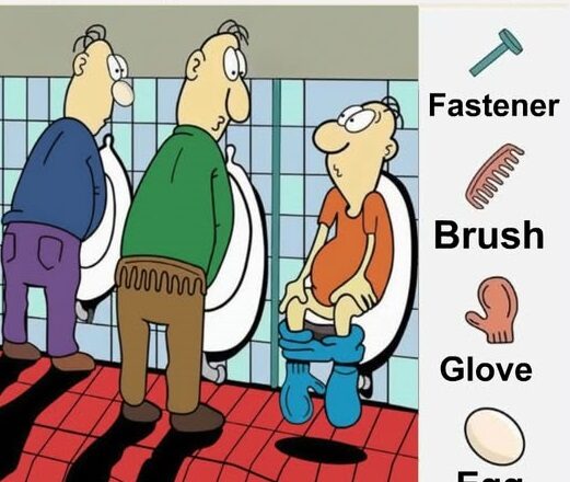 Hidden objects challenge: fastener, brush, glove, egg