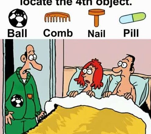 “Can you spot the hidden objects? Look closely and see if you can find the ball, the comb, the nail, and the pill. Only the sharpest eyes will catch them all!”