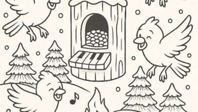 Somewhere in this picture are five cleverly hidden items: a kite, fishhook, doorknob, fish, and ghost.