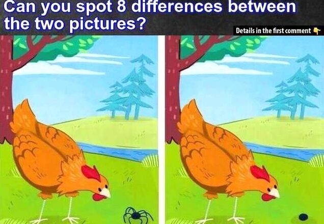 Test your observation skills with this fun challenge! At first glance, the two pictures look identical—but there are 8 subtle differences hiding in plain sight. Only those with the sharpest eyes will catch them all!