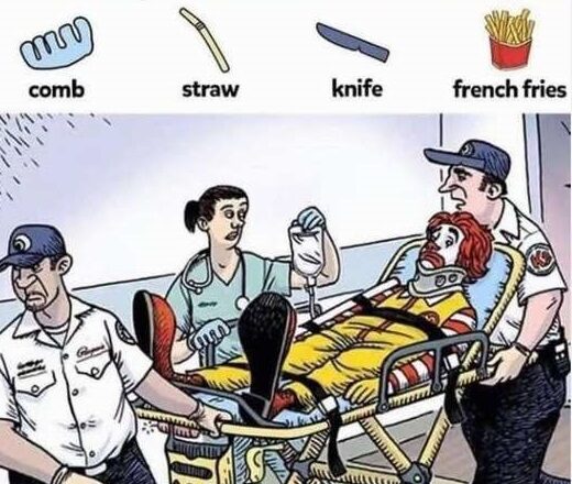 I spent the entire afternoon staring at it… and still couldn’t find the comb, the straw, the knife, or even the French fries.