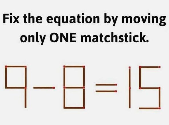 Can You Fix This Equation with Just One Matchstick?