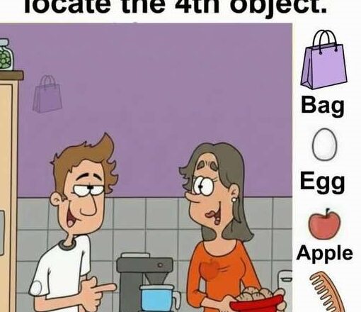 “Can you spot them all? Find the bag, the egg, the apple, and the comb—if you’re sharp enough, they won’t stay hidden for long!”