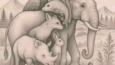 Most people can only spot between 6 and 8 animals at first glance…