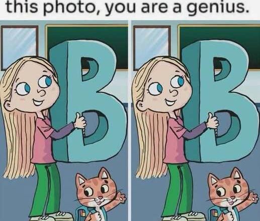 Can You Find the One Hidden Difference in This School Cat Cartoon? 🐱