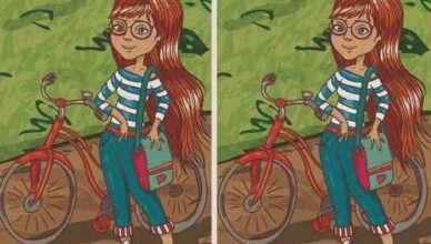🔍 Find the 1 Difference: Girl with the Red Bicycle & Heart Bunny!