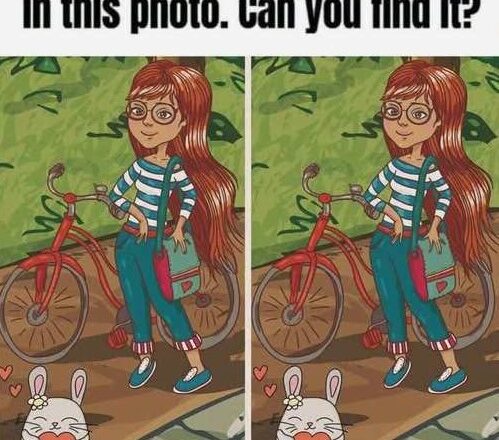 🔍 Find the 1 Difference: Girl with the Red Bicycle & Heart Bunny!