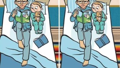 Dad, Baby, and Sleeping Cat: Can You Find the 1 Difference?