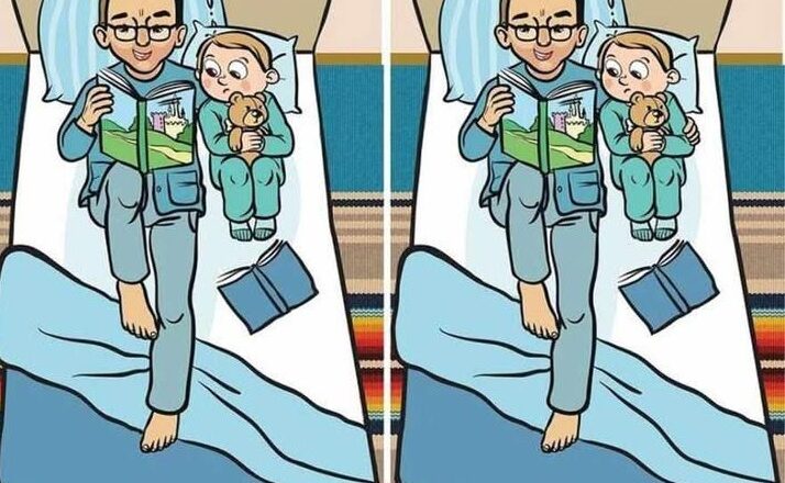 Dad, Baby, and Sleeping Cat: Can You Find the 1 Difference?