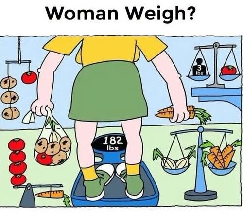 ⚖️ How Much Does the Woman Weigh?