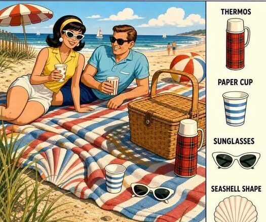 Only People With Sharp Eyes Can Spot the Hidden Seashell on This Beach Picnic Blanket