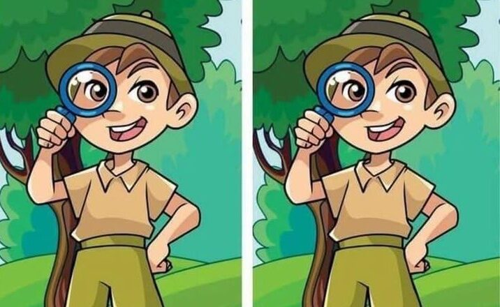 Spot 1 Difference: Boy and Magnifying Glass! 🔍🌿