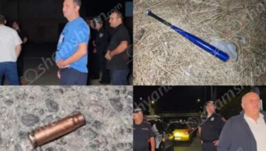 Action-movie-style showdown in Yerevan | Shell casings from various firearms, a bullet, and bats