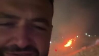 Unfortunate incident: Arkadi Dumikyan’s car is on fire. VIDEO