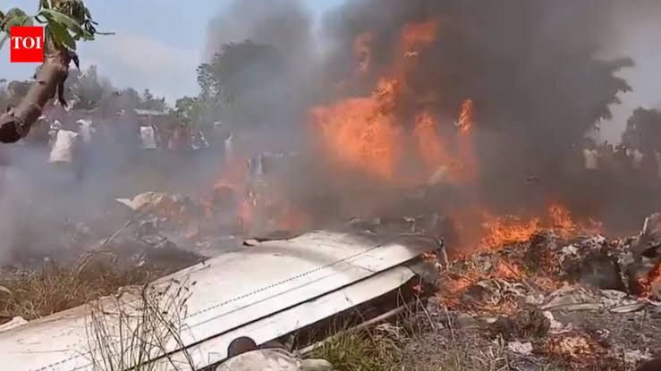 Plane crashes; at least 17 people killed.