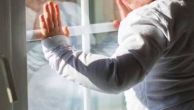 A child fell from a ninth-floor window and died.